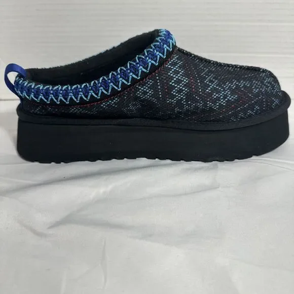 Ugg Tazz Maxi Tasman Slippers Women's 8 Black & Blue Shearling Platform Fleece - Picture 9 of 16